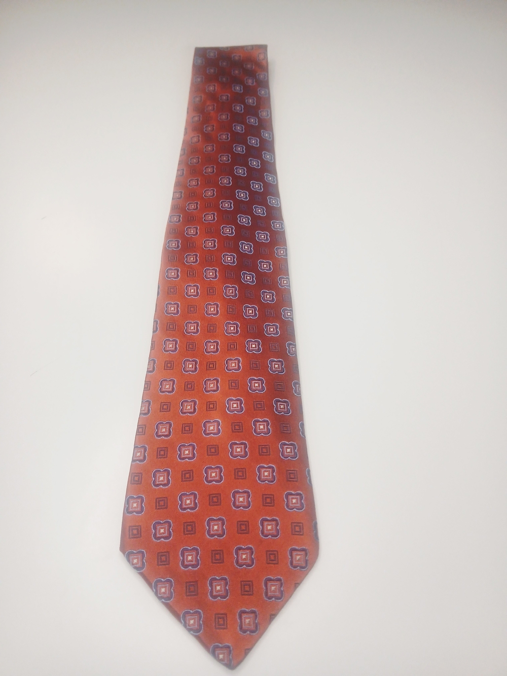 Tommy HilFiger Orange Geometric Men's Tie - Stylish Patterned Neckwear